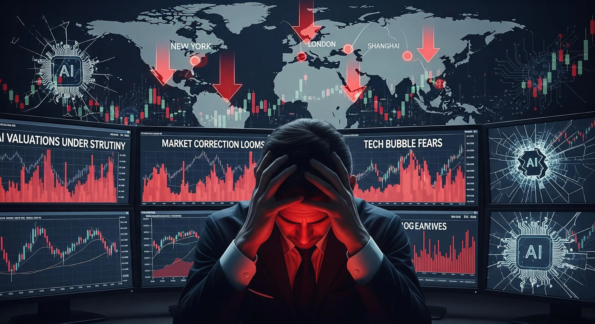Borse globali in calo: pesano i timori sulle valutazioni dell’intelligenza artificiale