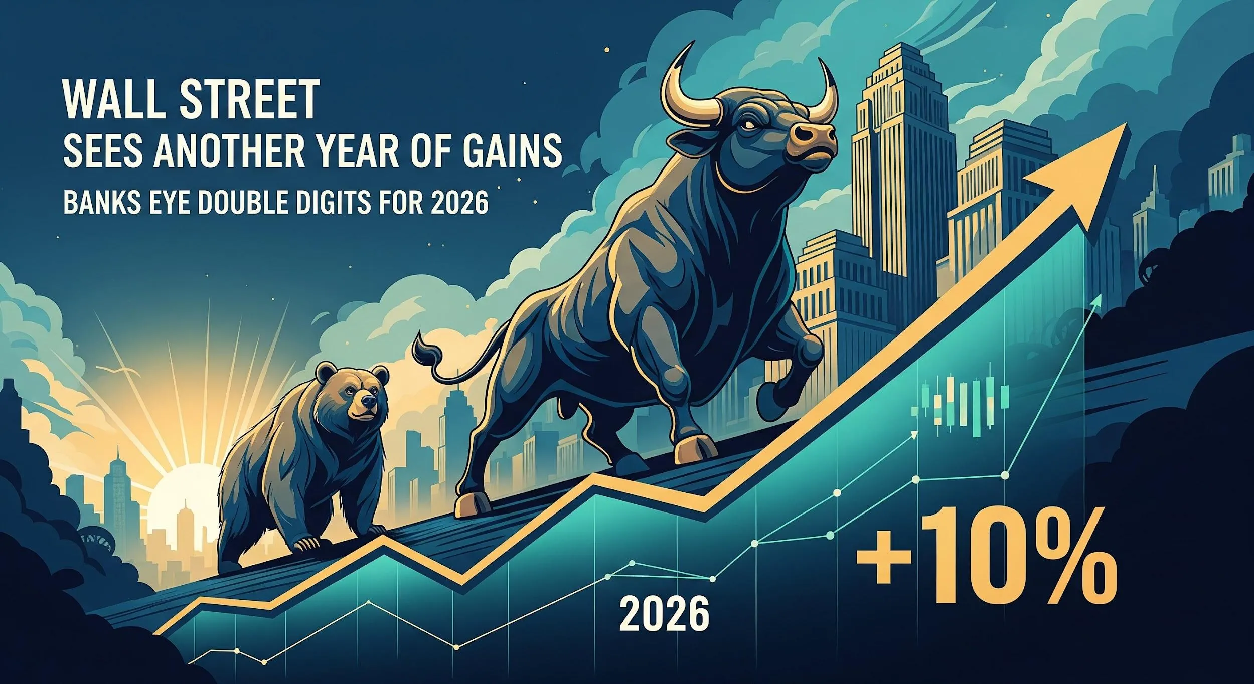 Wall Street vede un altro anno di rialzi: le banche puntano a ritorni a doppia cifra per il 2026