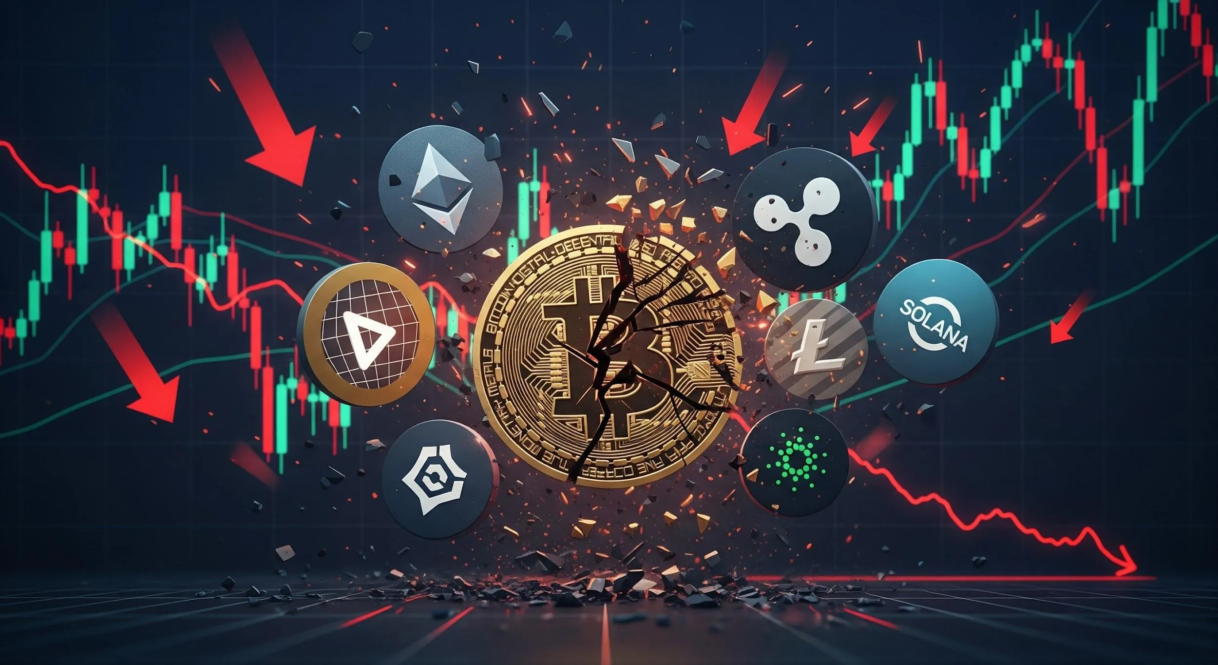 Criptovalute in caduta: Bitcoin e altcoin ampliamo la crisi del mercato