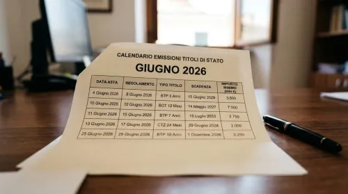 Aste titoli di stato giugno 2026, il calendario ufficiale del Tesoro